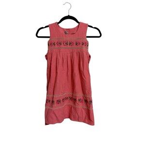 Kike Linen Blend Dress Size 4 Girls Salmon Pink